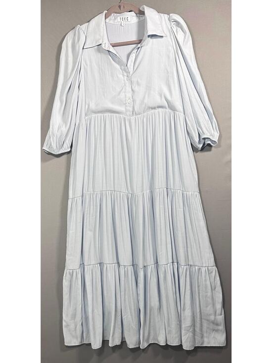 TCEC Dresses & Skirts - TCEC Blue Maxi Dress Womens M Button